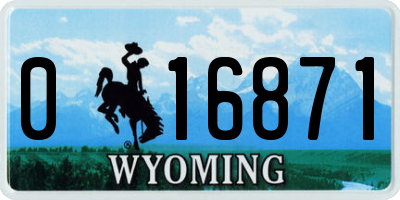 WY license plate 016871