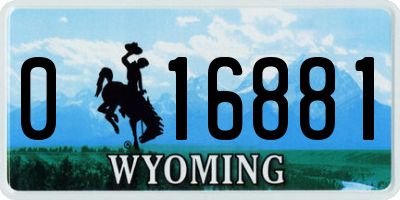 WY license plate 016881