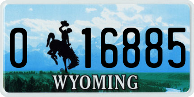 WY license plate 016885