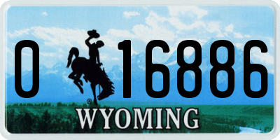 WY license plate 016886