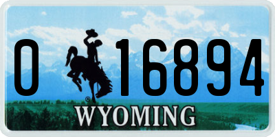 WY license plate 016894