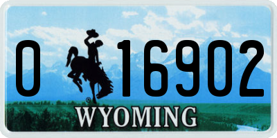 WY license plate 016902