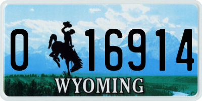 WY license plate 016914