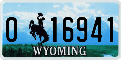 WY license plate 016941