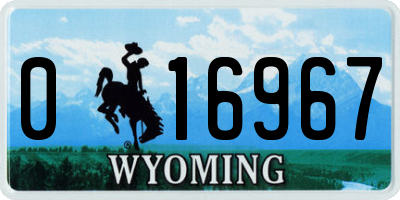 WY license plate 016967
