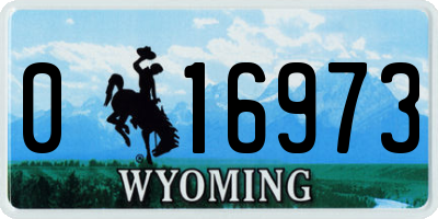 WY license plate 016973