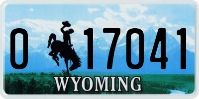 WY license plate 017041