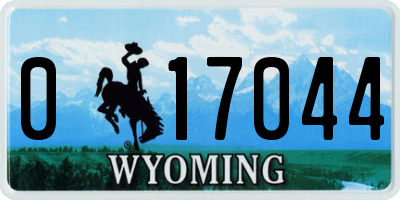 WY license plate 017044