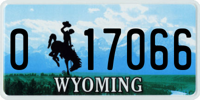 WY license plate 017066