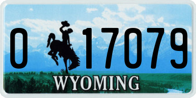 WY license plate 017079