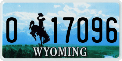 WY license plate 017096