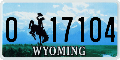 WY license plate 017104