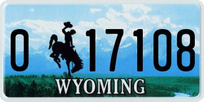 WY license plate 017108