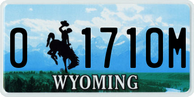 WY license plate 01710M