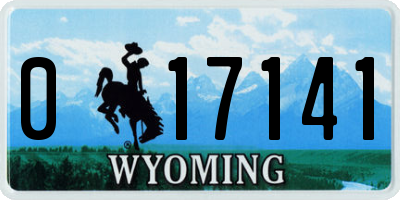 WY license plate 017141