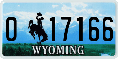 WY license plate 017166
