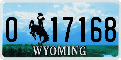 WY license plate 017168