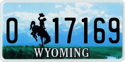 WY license plate 017169