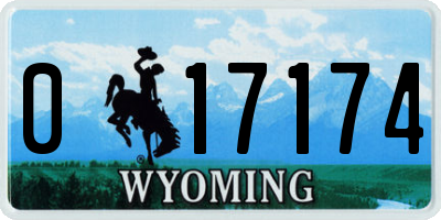 WY license plate 017174