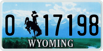 WY license plate 017198