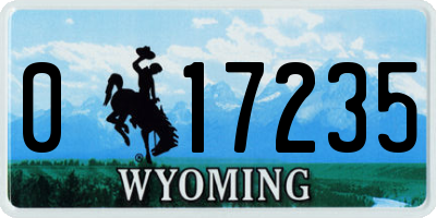 WY license plate 017235