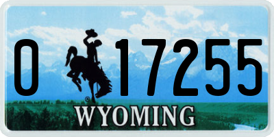 WY license plate 017255