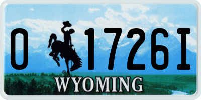 WY license plate 01726I