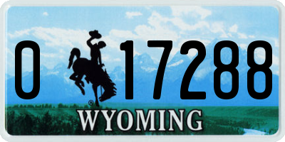 WY license plate 017288