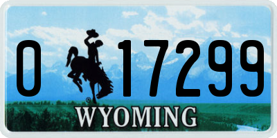 WY license plate 017299