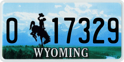 WY license plate 017329