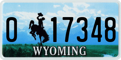 WY license plate 017348