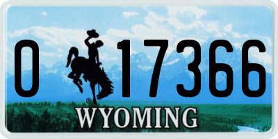 WY license plate 017366