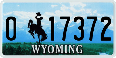 WY license plate 017372