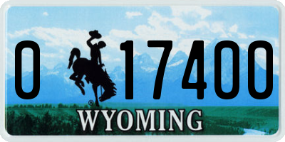 WY license plate 017400