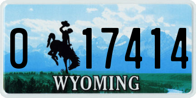 WY license plate 017414