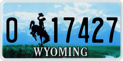 WY license plate 017427