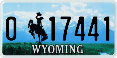 WY license plate 017441