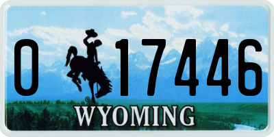 WY license plate 017446