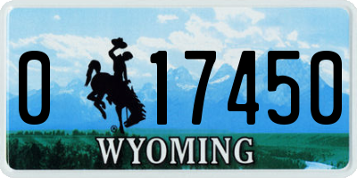 WY license plate 017450