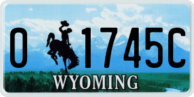 WY license plate 01745C