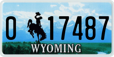 WY license plate 017487