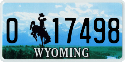 WY license plate 017498