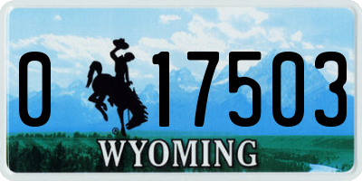 WY license plate 017503