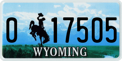 WY license plate 017505