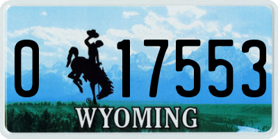 WY license plate 017553