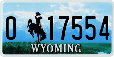 WY license plate 017554