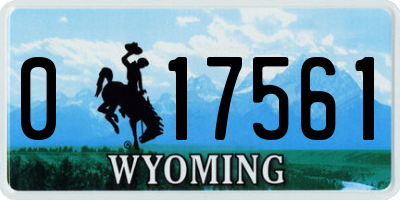 WY license plate 017561