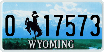 WY license plate 017573