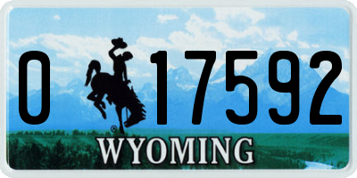 WY license plate 017592