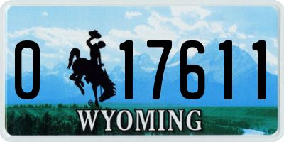 WY license plate 017611